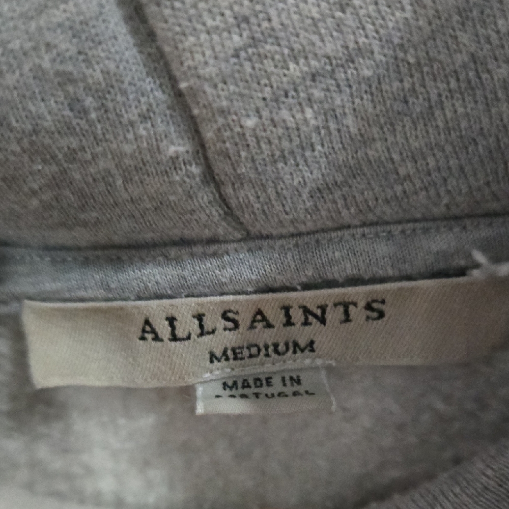 All Saints Sz Medium Womens Light Gray Hoodie - Picture 2 of 5